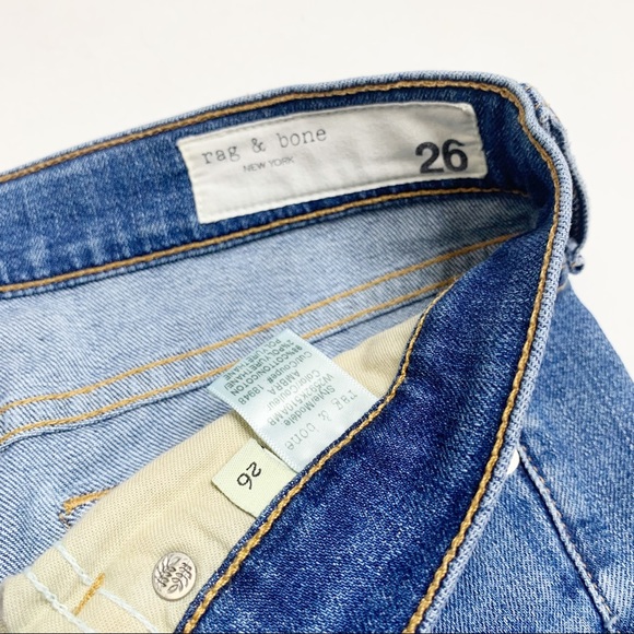 Rag & Bone The Dre Capri Boyfriend Denim Jeans In Ambra Raw Hem Size 26 - Picture 2 of 10